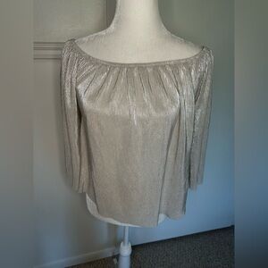 Love on a Hanger Silver Ruched Blouse size XS